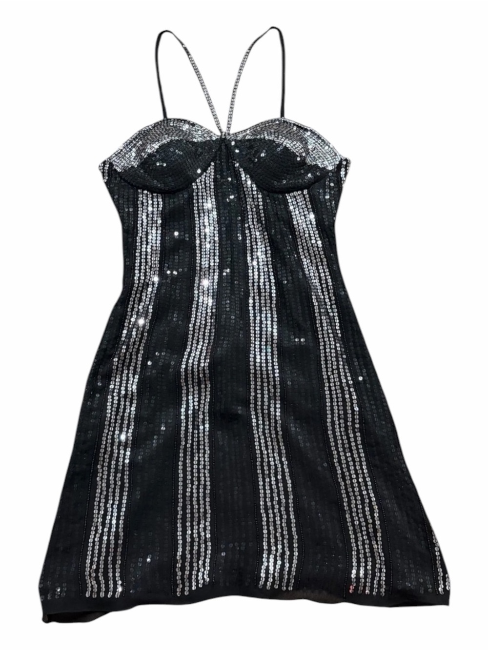 SCALA Silk Beaded Sequin Dress